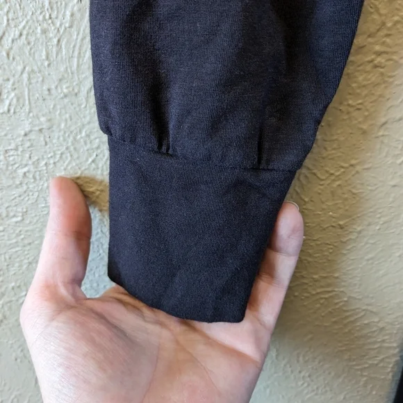 Lilla P Dark Purple Long Sleeve Rouched Dress Size S - Picture 3 of 6